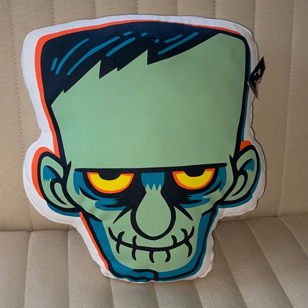 NWT Glow In Dark Frankenstein Pillow POP Neon Bold HALLOWEEN
